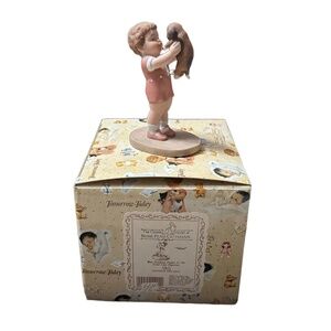 Bessie Pease Gutmann Mine Figurine Pink Brown 1992 Boy Puppy‎ Nostalgic Display